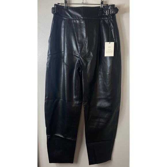 NWT AGOLDE PANTS VEGAN LEATHER BLACK BALLOON BARREL EDGY GRUNGE BOHO CHIC GOTH - Picture 3 of 15